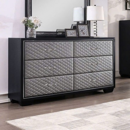 New Classic : Tủ 06 Ngăn + Mặt Hộc Tủ Bọc Nệm Da